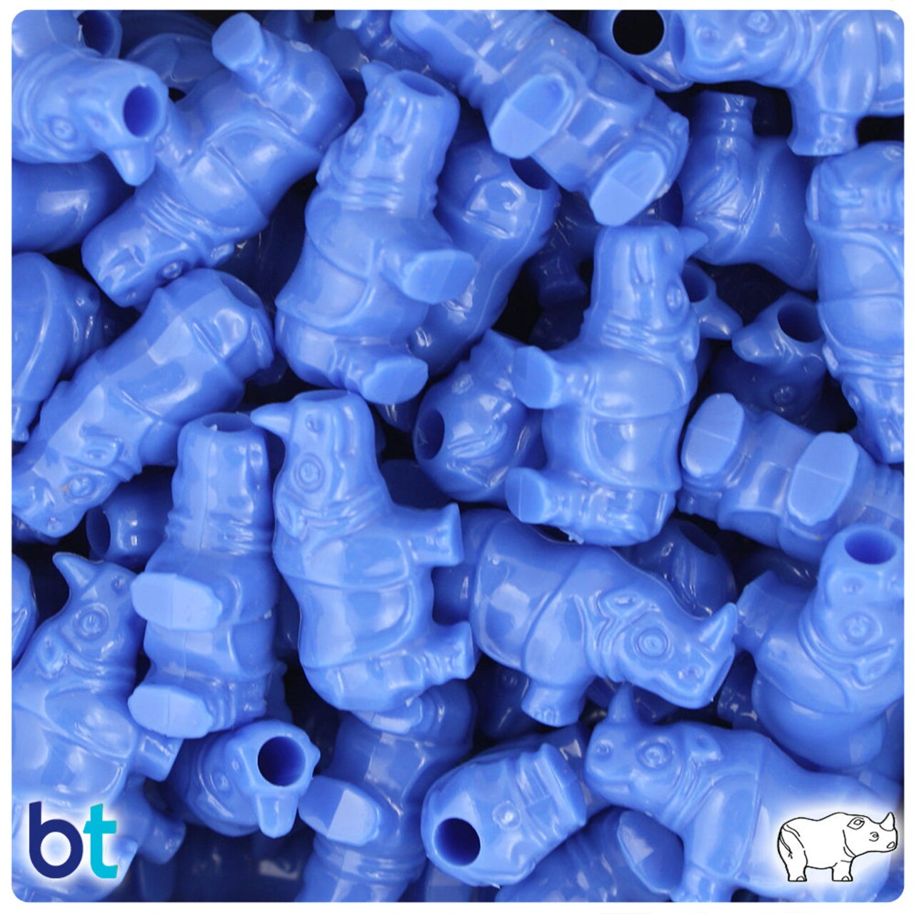 BeadTin Periwinkle Opaque 25mm Rhino Plastic Pony Beads (24pcs)
